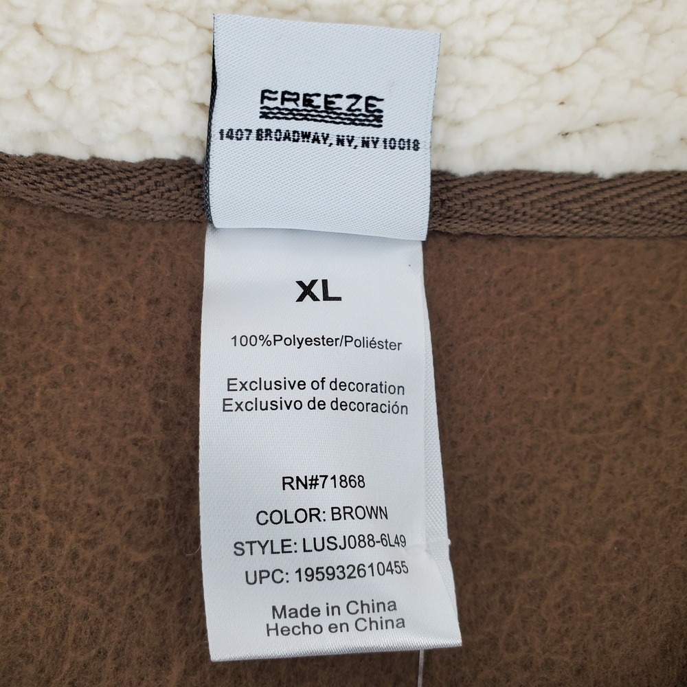 Disney Womens XL Chip & Dale Sherpa Fleece Quarter Zip Brown‎ Pullover LUSJ088 - Picture 4 of 10